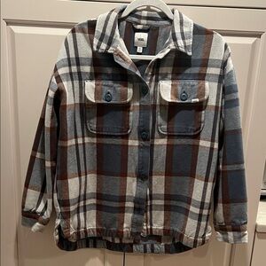 Vans Blue and Brown Plaid Shirt Jacket